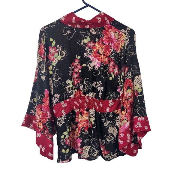 Soma Women's 100% Silk Floral Oriental Top Size L - Picture 5 of 7